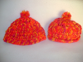 crocheted baby hats
